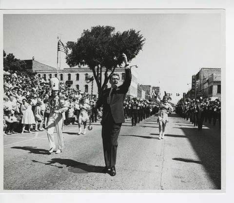 Meredith Willson leads the North Iowa Band Festival parade, June 19,1962.